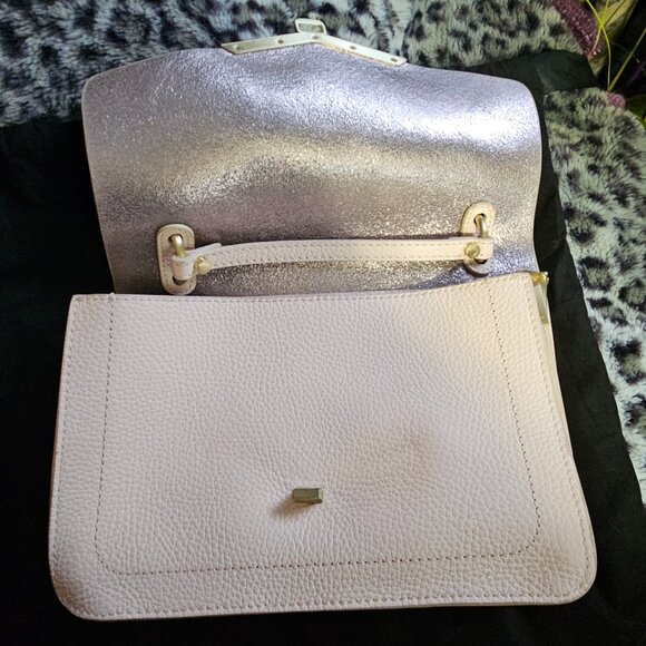 Botkier | Valentina Leather Flap Satchel, 2 Crossbody Straps, Champagne Hardware - Picture 6 of 15